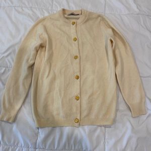 Vintage 50’s Soft Cream Cashmere Button-Down Sweater